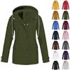 Generic Giacche impermeabili da donna, giacche in pile da donna, con cerniera completa, comode, in softshell, trench, casual, con coulisse, antivento, con tasche, colore puro, giacca a vento con cappuccio