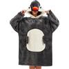 Xinlong Coperta Indossabile Animale con Cappuccio e Tasca Grande Panda Felpa Plaid con Maniche Oversize Unisex per Divano TV Casa