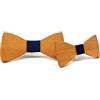 HZQIFEI Papillon in legno, 2 pezzi, set di papillon in legno da uomo + papillon in legno per bambini