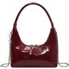 Junerain Borsa a tracolla rossa for donna Borsa hobo a mezzaluna Y2K Borsa tote piccola Borsa a tracolla da donna in pelle vegana Borsa sottobraccio Y2K rossa retrò Borsa alla moda autunnale