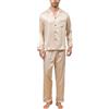 TeJoyce Pigiama da Uomo in Raso di Seta, Due Pezzi Set Completo con Camicia a Maniche Lunghe Bottoni e Pantaloni Eleganti con Tasche Abbigliamento Casa di Lusso