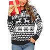 Leversic Maglione Natalizio Donna Maglioni Natalizi Invernale Ugly Sweater Pullover in Maglieria Manica Lunga S-XXL