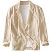 Icegrey Giacche da Uomo Slim Fit in Cotone Lino a Due Bottoni, Cachi, XL