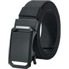 LionVII Cintura elastica a cricchetto con fibbia automatica, regolabile ed estensibile, cintura da lavoro da uomo, 130 cm, Nero , L