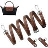 SOPROM Tracolla per Longchamp Le Pliage Mini Borse Strap Kit per Donna(larghezza 11 millimetri,Marrone e argento)