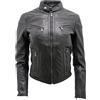 Infinity Donna Casuali del Rivestimento del Motociclista in Pelle Nera 12