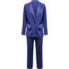 Fulidngzg Tailleur Donna Eleganti Invernali Giacca con Revers e Bottoni Pantaloni per Ufficio Lavoro Occasioni Formali e Eventi Business Completo Slim Fit Comfort Casual Curvy per Laurea,Navy,S