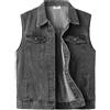 Yukirtiq Gilet di Jeans da Uomo Denim Retro Vintage Giacca Senza Maniche Giubbotto Gilet Smanicato di Jeans