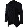 PODOLIXIA Camicia da uomo gotica retrò, ethno Style punk, a maniche lunghe, da uomo, per il tempo libero, a maglia fine con colletto alto, 001 nero, XXL