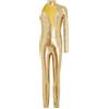 Freebily Tuta Intera da Pattinaggio Artistico Bambina Lucido Body Ginnastica Artistica Monospalla Body Danza Classica Moderna Bodysuit Jumpsuit da Festa Rave Party Carnevale Oro 9-10 anni