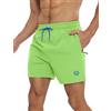 APTRO Pantaloncini da bagno da uomo con fodera in rete ad asciugatura rapida, pantaloncini estivi da spiaggia elasticizzati a 4 vie, con tasche con cerniera