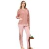 SNELLY Pigiama Donna Lungo Aperto Cotone Punto Milano Invernale,CL544