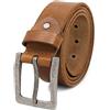 ROYALZ Cintura Uomo in robusta pelle di bufalo 4 mm, Cintura vintage per Jeans con fibbia ad ardiglione - Larghezza della cinghia 38 mm