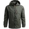 MOKBAY Giacca Antipioggia Uomo con Cappuccio Giacche Impermeabile Antivento Leggera Softshell Jacket Pioggia Trekking Sportivo