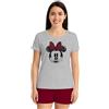 United Labels Disney Minnie Mouse - Pigiama da donna, a maniche corte, con pantaloni, grigio/rosso, grigio/rosso, L
