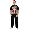 One Piece Pigiama Uomo e Ragazzo Set 2 Pezzi, Maglietta Maniche Corte e Pantaloni Cotone, Abbigliamento da Casa, Regalo Anime (2XL, Nero)