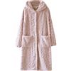 ANHATUIV Vestaglia da donna in pile con cappuccio e tasche in spugna torsa - Pigiama invernale confortevole - Indumento da notte in peluche - Accappatoio da spa super morbido, Rosa, XL
