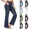 Generico Jeans Donna Elasticizzati a Zampa Elefante Pantalone a Vita Alta Gamba Larga Larghi Jeans in Denim per Il Tempo Libero Pants Slim Fit Taglia Grande con Tasche Moda Casual Pant Fitness a Campana