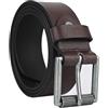 No Limits Cintura Uomo in Vera Pelle, Alta 4 cm, Accorciabile, Senza Cuciture, Stile Sportivo, Fibbia Nickel Free A Rullo Effetto Invecchiato