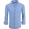 ALEX VANDO Mens Button Down Shirts Wrinkle Free 4-Way Stretch Print Business Casual Shirt,Bluewhite,XL