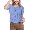 Generic Dirndl Bluse Nero Camicetta Elegante Chiffon Camicia Camicetta Ottocentesca Rinascimentale Festa Popolare Medievale Elegante Top Bottoni Decorativi Ricamo Maniche Lunghe Trachten Bavarese