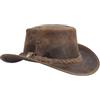 Leatherick Cappello da Cowboy in Vera Pelle Stile Western Aussie sottogola (XL, Marrone Abbronzato Pazzesco)