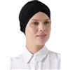 ihvan online, Hijab Cap, turbante per la testa da donna, fascia per capelli, copertura per la testa per pazienti affetti da cancro, sciarpa sotto berretto, nero, taglia unica