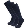 Ciocca Calze Lunghe Nere Unisex - Gambaletti Eleganti in Cotone Traspirante con Rinforzi - Confezione 6 Paia [550W_085_I_6]