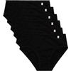 de fonseca Slip Midi Cotone bielastico Art. 9723 6 Pezzi Nero 5 (L)