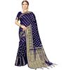 Nivah Fashion Sari in Seta Kanjivaram Banarasi Arte Indiana con Camicetta, Blu, 5.5 meters