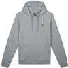 Lyle & Scott Pullover Hoodie Felpa con Cappuccio da Uomo, Grigio (Mid Grey Marl T28), L