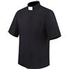 Generico Camicia Prete a Maniche Corte da Uomo Clergyman con Colletto Sacerdote per Unisex