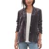 Generic Cardigan corto, blazer in velluto da donna, giacche eleganti in tinta unita con risvolto dentellato abbigliamento da lavoro classico formale a maniche lunghe blazer con tasche con bottoni frontali