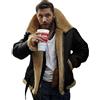 oneforus Cappotto da Uomo in Felpa Spessa con Cerniera con Risvolto, Cappotto di Pelliccia, Giacca in Felpa Colorata di Successo