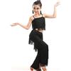 Generico Set 2 Pezzi Abito Latino Bambina con Frange - Top Canotta con Nappe e Pantaloni Danza Moderna, Costume da Ballo Latino Americano per Bambine, Perfetto per Prove e Allenamento