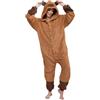 Luojida Unisex Pigiama Capibara Cosplay Animale Onesies Pigiama Intero Adulto Morbido e Caldo Pigiama Invernale Pile con Cappuccio e Tasche Ideale Regalo per Costume Carnevale Halloween Natale Capibara L