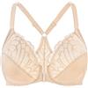 MELENECA Donna Reggiseno Taglie Forti Apertura Davanti Pizzo Racerback con Ferretto Beige Pallido 7C