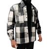 Generic Bomber da uomo 2024 leggero capispalla top autunno caldo cappotto scozzese camicia ispessita risvolto monopetto giacca casual da uomo vintage cappotto in pile scamosciato sintetico, Nero , S