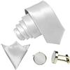 GASSANI Set Cravatta Uomo 3 Pezzi Bianco, Cravatta Lucida Matrimonio, Larghezza 8 cm, Gemelli, Pochette Taschino