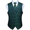 Enlision Gilet da Uomo Elegante Paisley Jacquard Gilet da Abito Cravatta e Fazzoletto Set per Festa Sposa