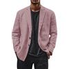 Generic Blazer in lino da uomo giacca da tempo libero a due bottoni cappotti sportivi leggeri vestibilità ampia blazer da ufficio business tinta unita giacca da completo versatile risvolti a tacca giacche da