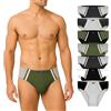 Brubaker Confezione da 7 Slip Sportivi da Uomo in Cotone Colorato - Pantalone retrò Senza Apertura - Intimo da Uomo per Ogni Giorno e Sport - Mix di Colori Oliva, Nero, Grigio, Bianco - Taglia M