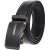 Anopo Cintura Uomo in Pelle Vera con Fibbia 3.1mm Nero 115CM