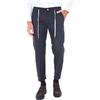 Ciabalù Pantalone Uomo Invernale con Elastico in Vita e Laccio PAntalaccio in Caldo Cotone alla Capri con Risvoltino Tessuto Spigato