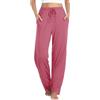 Vlazom Pantaloni del Pigiama Donna Modale Lungo Pantaloni da Notte con Tasche Pantalone Lunghi Morbidi，Rosa Scuro，XXL