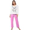 e.Femme® Pigiama Donna Jenny 815 in Cotone, Bianco/Rosa, 52