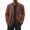 generisch Giacca da uomo casual, in lino, morbida, comoda, per il tempo libero, blazer, tinta unita, in lino, blazer da uomo, leggera, vestibilità regolare, caffè, M