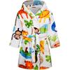 Baogaier Bambini Accappatoio Ragazzi Ragazze Felpa con Cappuccio Indumenti da Notte Vestaglia Accappatoi Morbido Pigiameria Flanella Manica Lunga Unisex Bambino 2-3 Anni Scimmia Bianca Stampa Animale