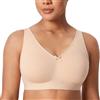 AISILIN Donna Reggiseno Cotone Senza Ferretto Copertura Totale Morbido Senza Imbottitura Taglie Forti Beige 3H