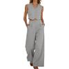 Generico Tailleur Donna Eleganti Pantaloni e Gilet Completo Business Blazer a Senza Maniche 2 Pezzi Tuta Elastici in Vita Set di Abiti in Tinta Unita Pantalone Due Pezzi Suit